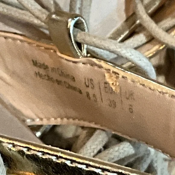 Aldo Metallic Strappy Sandals 8.5 - Picture 9 of 10